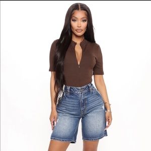 Non stretch Denim Bermuda shorts